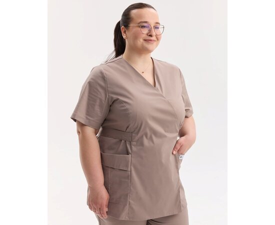 Зображення 3 Медичний костюм жіночий Кіото мокко +SIZE р. 56, "БІЛИЙ ХАЛАТ" 571-421-679, Розмір: 56, Колір: моко