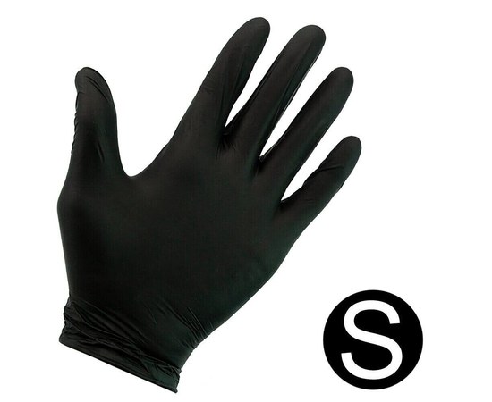Изображение 2 Nitrile powder-free black gloves 100 pcs, S, Glove size: S