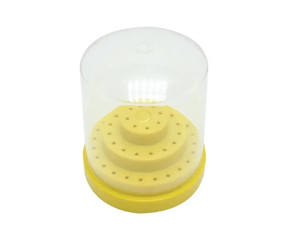 Изображение  Round stand with lid - container for cutters (attachments), for 48 cells M yellow