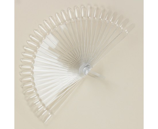 Изображение  Палитра для лака веер на кольце 10 см 32 шт, прозрачная