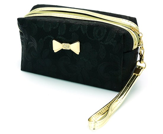 Изображение  Косметичка - сумочка с бантиком, черная