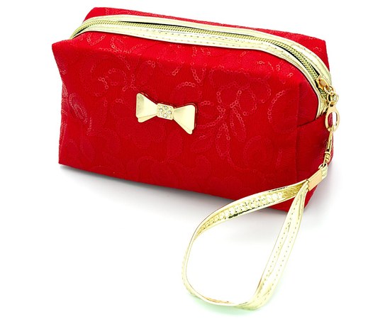 Изображение  Косметичка - сумочка с бантиком, красная
