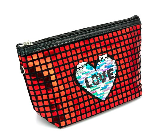 Изображение  Косметичка - сумочка с сердечком, красная