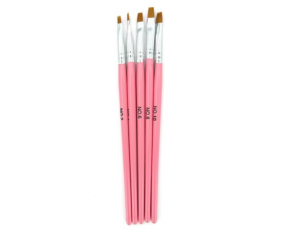 Изображение  Set of brushes for manicure Nail Art Brush 5 pcs flat different sizes