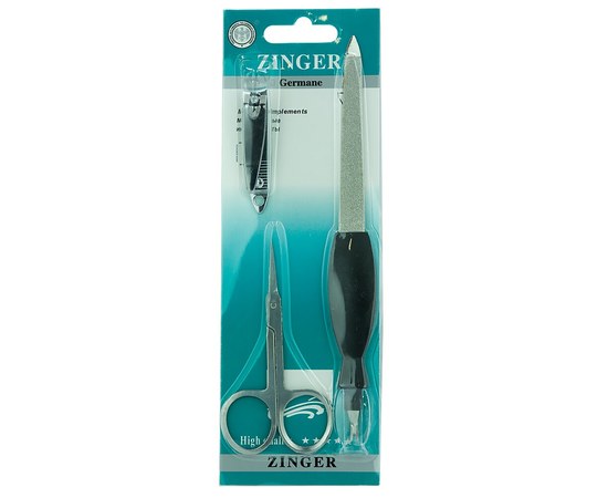 Изображение  Manicure set Zinger E-171 — nail file, knisper, scissors
