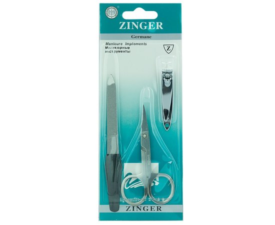 Изображение  Manicure set Zinger E-175 — nail file, knisper, scissors