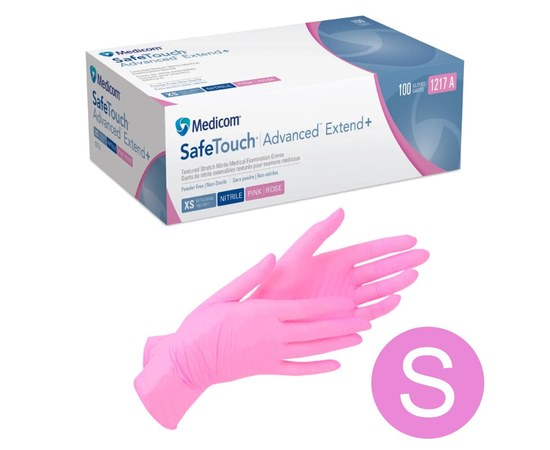 Изображение  Medicom SafeTouch Nitrile Gloves, 100 pcs S, Pink