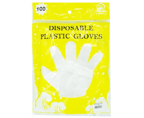 Изображение  Disposable Plastic Gloves, 100 pcs