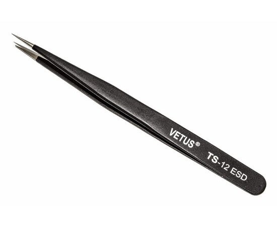 Изображение  Пинцет прямой для маникюра и наращивания ресниц Model Special Tweezer производитель Vetus ESD-12
