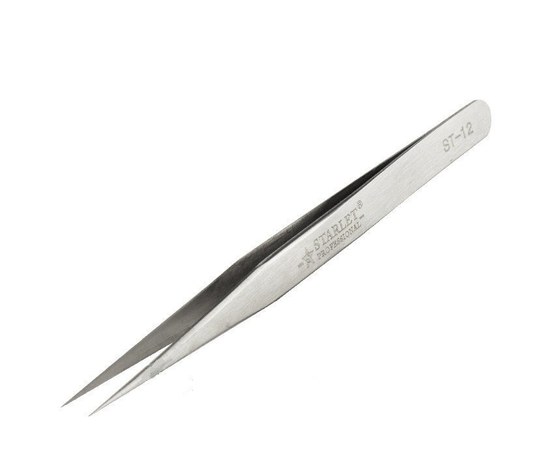 Изображение  Straight tweezers ST-12 for manicure and eyelash extension Starlet Professional