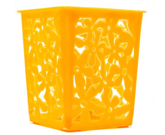Изображение  Подставка стакан для кистей, пилочек и маникюрных инструментов RS 05 оранжевая