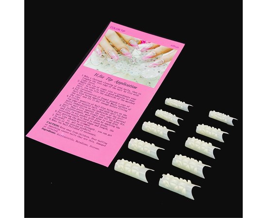 Изображение  Crystal tips for nail extension YRE 6448, matte, 100 pcs