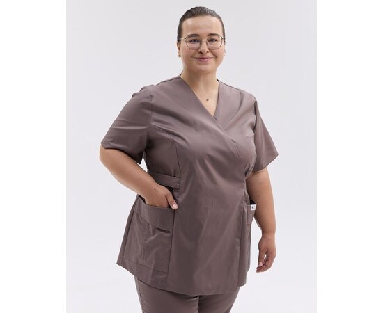 Зображення 4 Медичний костюм жіночий Кіото какао +SIZE р. 64, "БІЛИЙ ХАЛАТ" 571-521-679, Розмір: 64, Колір: какао