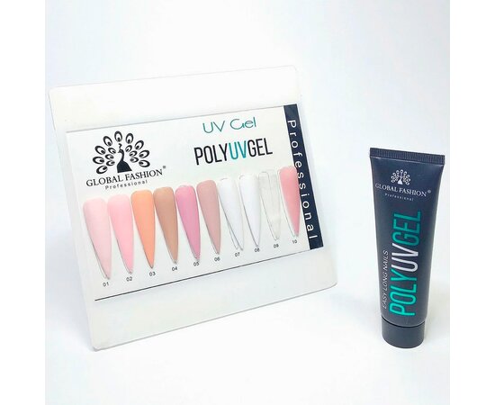 Изображение 3 Полигель для наращивания ногтей Global Fashion Poly UV Gel ELN № 9 30 мл, Объем (мл, г): 30, Вариант: 09