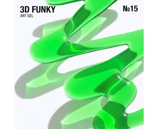 Изображение 2 Stained glass gel for three-dimensional designs Adore 3D Funky Art Gel 15 lime, 15 ml, Volume (ml, g): 15, Options: 15