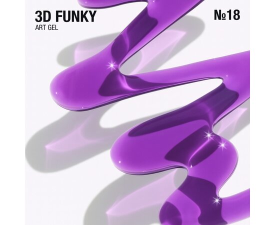 Изображение 2 Stained glass gel for volumetric designs Adore 3D Funky Art Gel 18 purple, 15 ml, Volume (ml, g): 15, Options: 18