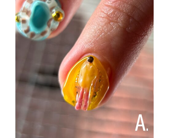Изображение 3 Stained glass gel for volumetric designs Adore 3D Funky Art Gel 14 lemon, 15 ml, Volume (ml, g): 15, Options: 14