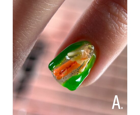 Изображение 3 Stained glass gel for three-dimensional designs Adore 3D Funky Art Gel 15 lime, 15 ml, Volume (ml, g): 15, Options: 15