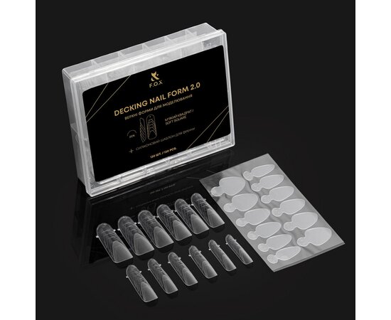 Изображение 2 Верхние формы для моделирования FOX Decking Nail form 2.0 Мягкий квадрат, 120 шт