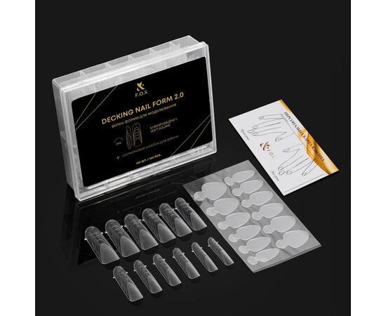 Изображение 4 Верхние формы для моделирования FOX Decking Nail form 2.0 Мягкий квадрат, 120 шт