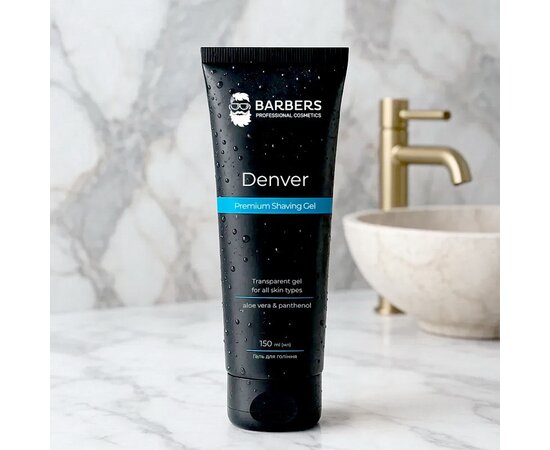 Изображение 2 Barbers Denver Premium Shaving Gel with aloe extract and panthenol, 150 ml, Volume (ml, g): 150