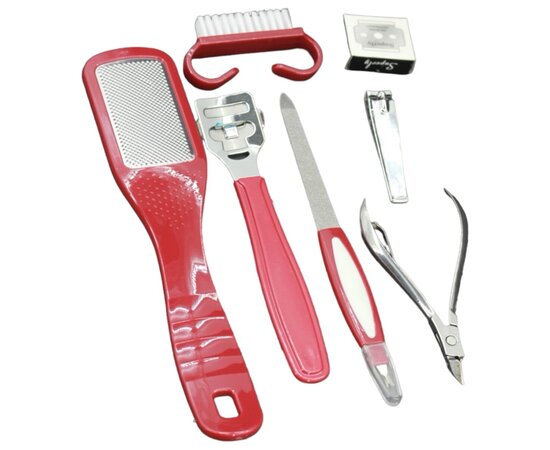 Изображение 2 Manicure and pedicure tool set HR-B5 7in1, raspberry