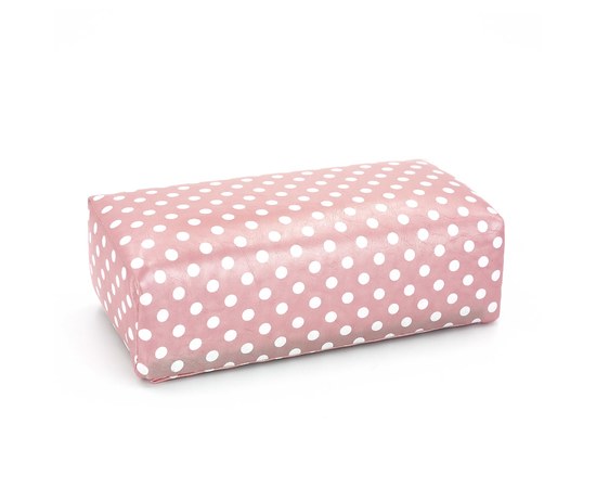 Изображение  Rectangular manicure armrest with polka dots 20x9x6 cm, pink