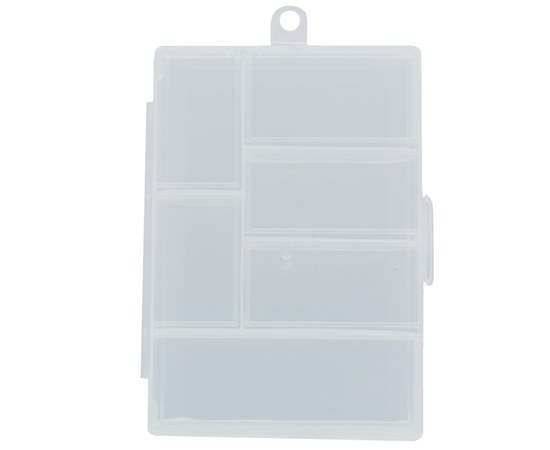 Изображение  Pill box for rhinestones and decor, 6 compartments, transparent