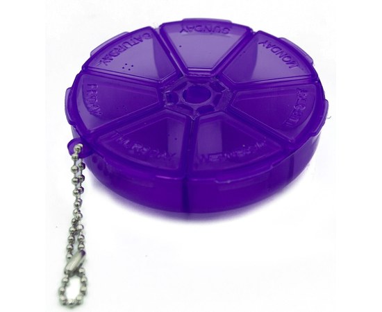 Изображение  Pill box for decoration round 8 cm, purple