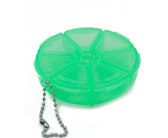 Изображение  Pill box for decoration round 8 cm, green