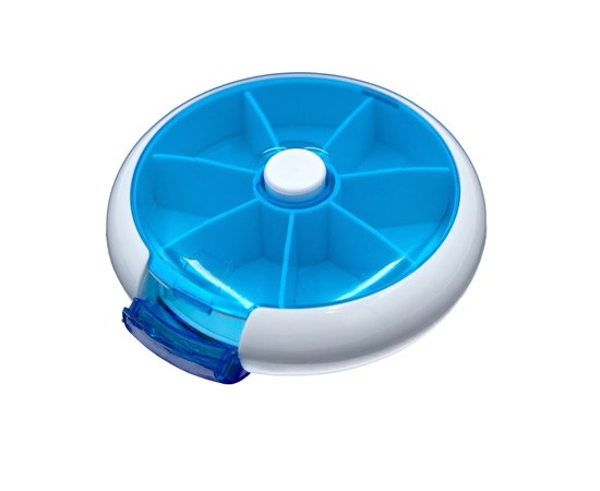 Изображение  Таблетница круглая с переключателем, голубая