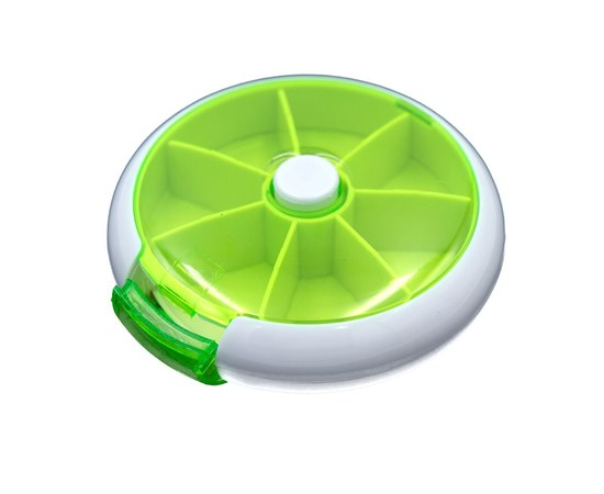 Изображение  Таблетница круглая с переключателем, зеленая