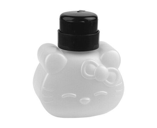 Изображение  Plastic jar with pump dispenser "Hello Kitty", for auxiliary liquids 320 ml - pink