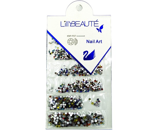 Изображение  Rhinestones for manicure Lilly Beaute different sizes, colored