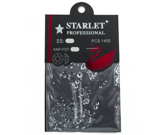 Зображення  Стрази для декору нігтів Starlet Professional різного розміру, сріблясті
