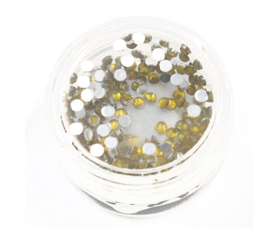 Изображение  Rhinestones for decorating nails in a jar, color — Gold