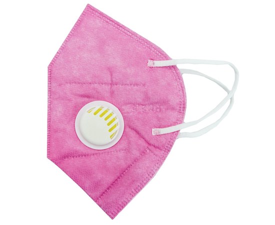 Изображение  Защитная маска для лица с клапаном PM 2,5 — Розовая