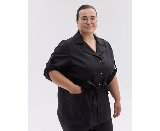 Изображение 4 Women's medical suit Cape Town black +SIZE size 64, "WHITE COAT" 585-321-679, Size: 64, Color: black