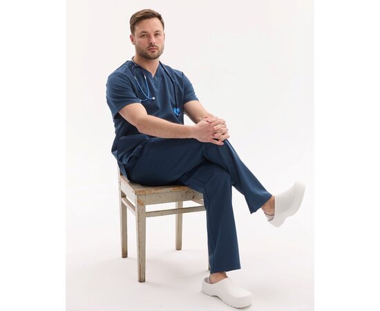 Изображение 9 Medical surgical suit for men Portland blue size 56, "WHITE COAT" 569-322-966, Size: 56, Color: blue