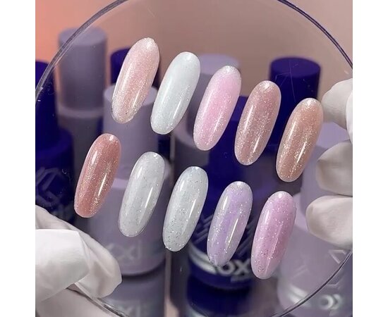 Изображение 5 OXXI Professional Liquid Poly Gel 25 pink-beige with shimmers, 10 ml, Volume (ml, g): 10, Options: 25