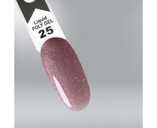 Изображение 3 OXXI Professional Liquid Poly Gel 25 pink-beige with shimmers, 10 ml, Volume (ml, g): 10, Options: 25