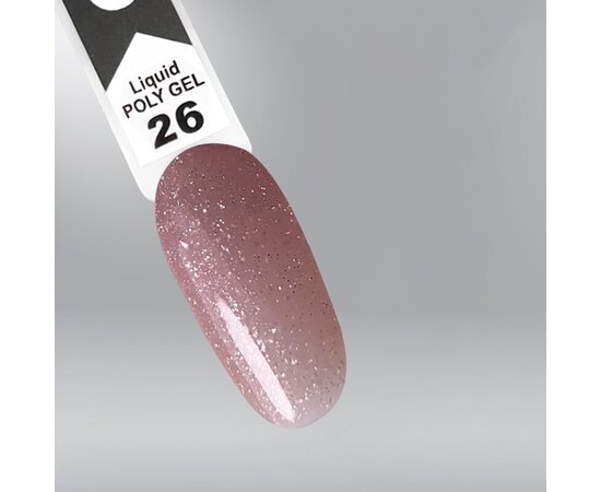 Изображение 3 Polygel OXXI Professional Liquid Poly Gel 26 beige with shimmer, 10 ml, Volume (ml, g): 10, Options: 26