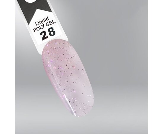 Изображение 3 OXXI Professional Liquid Poly Gel 28 milky with pink shimmer, 10 ml, Volume (ml, g): 10, Options: 28