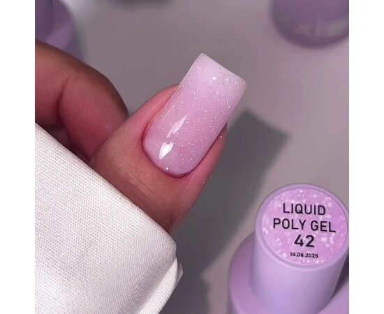 Изображение 3 Polygel OXXI Professional Liquid Poly Gel 42 pale pink reflective, 10 ml, Volume (ml, g): 10, Options: 42