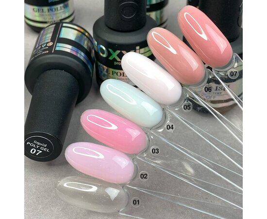 Изображение 4 Polygel OXXI Professional Liquid Poly Gel 05 milky lilac, 10 ml, Volume (ml, g): 10, Options: 5