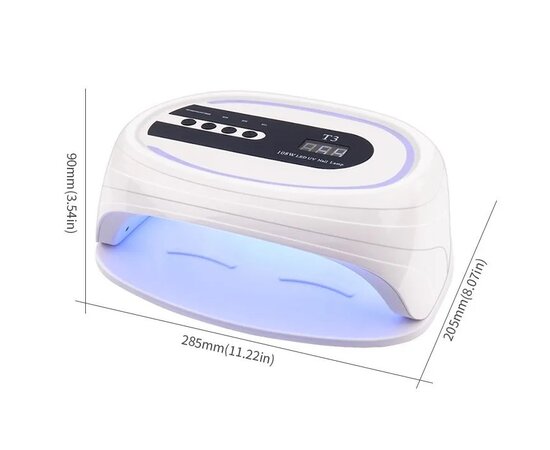 Изображение 3 UV/LED лампа T3 для сушки гель лака и геля LED c дисплеем, на две руки 108 Вт.