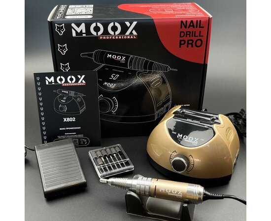 Зображення 5 Професійний фрезер MOOX X802 на 65 Вт. - 50000 об./хв. для манікюру та педикюру Золото