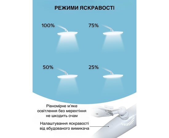 Изображение 3 Настольная светодиодная бестеневая лампа Global Fashion 9501 24 Вт, белая