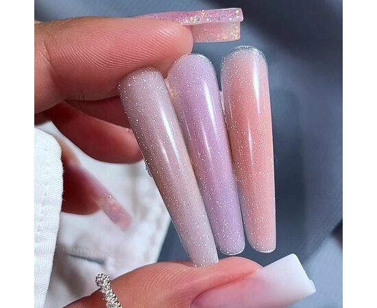 Изображение 3 Жидкий полигель Luxton Liquid Poly Gel 20 бежевый светоотражающий, 10 мл, Объем (мл, г): 10, Вариант: 20