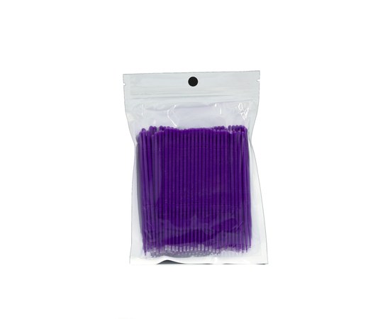 Изображение  Микробраш - микроаппликатор для ресниц 100 шт, фиолетовый